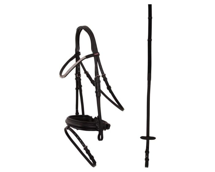 Premiere Bridle "Reims" cord + linen reins main product photo