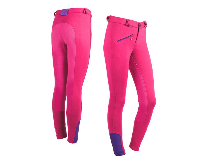 QHP Riding breeches Junior artificial leather full seat main product photo