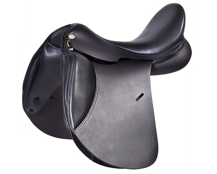 JC dressage sheepskin saddle pad TANGO smooth leather Black M-17 main product photo
