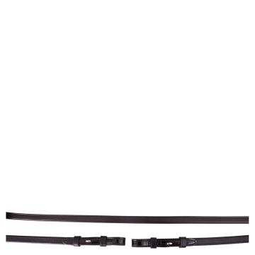 BR Leather bar reins with patent leather closed 13mm blind