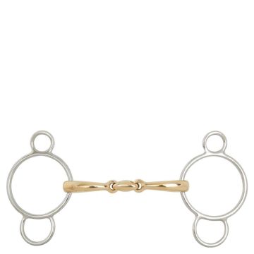 BR Double Broken Pessoa Snaffle Bit Soft Contact 14 mm Ø Middle Ring 70 mm 11,5 1 Color