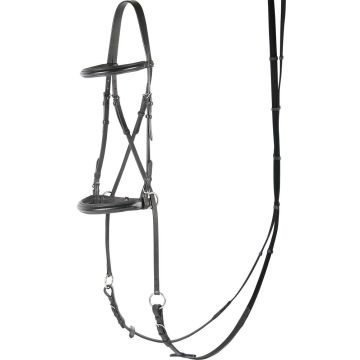 Harry's Horse Bridle Bitless Jawcrossed, black Cob Colorless