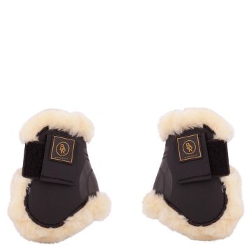 BR Fetlock riding boot straps Snuggle imitation sheepskin Pony Black