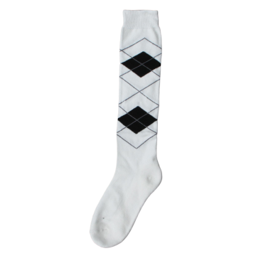 Knee socks RE b.white / black 43-46 Wit / Zwart 43-46