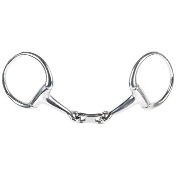 Harry's Horse Bus snaffle double jointed flat link 13mm 12,5 RVS