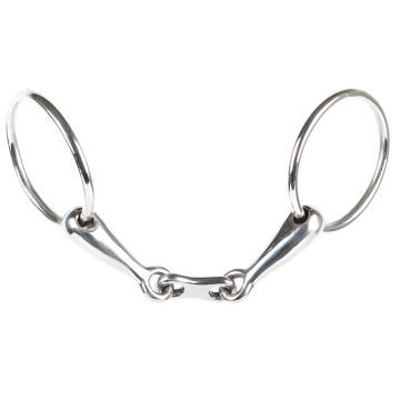 Harry's Horse Snaffle bit double jointed flat link 16mm - ring 65mm