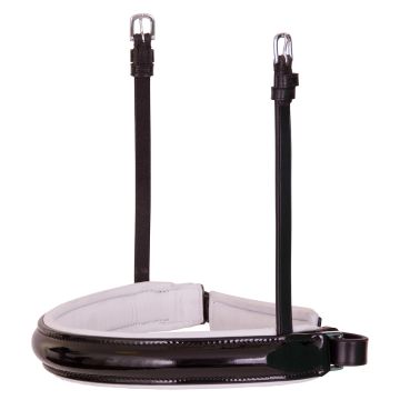 BR Drawstring Bar and Snaffle Noseband Lacquer Wide Cob Black / White