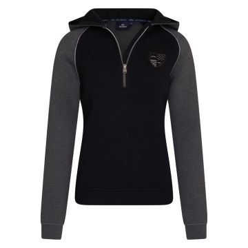 HV Polo Hoodie with half zip Mariet M Black