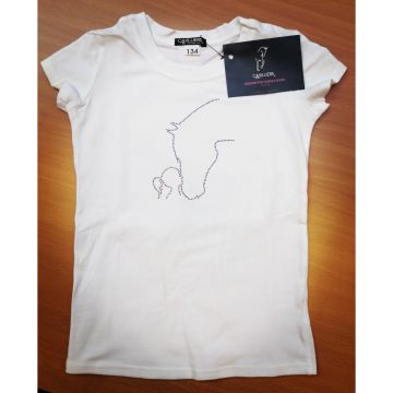 Cavalliera Kids T-Shirt with rose rhinestone deco horse head