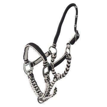 MHS Halter "Braided" Extra Full Black / White