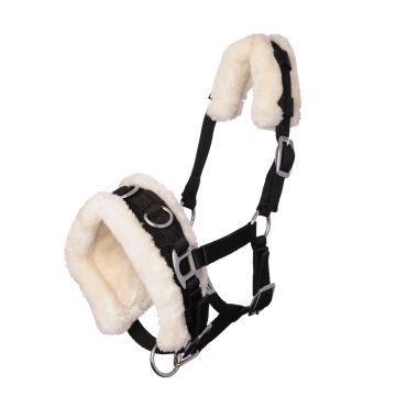 MHS Nylon Cavesson with fur Pony Black